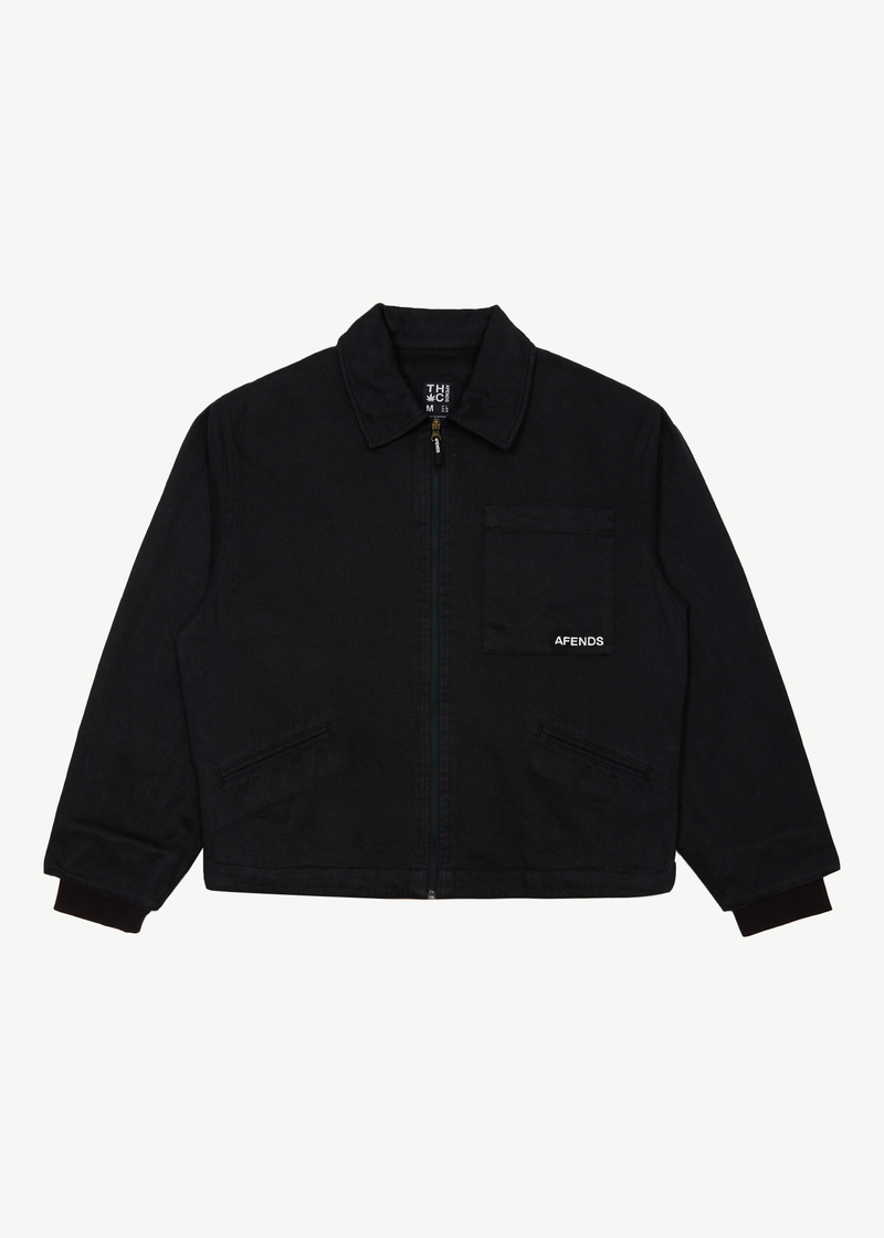 Afends Mens Oracle - Hemp Workwear Jacket - Black