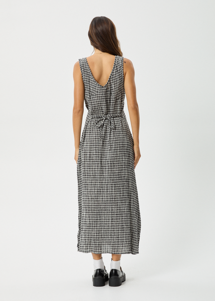 AFENDS Womens Asta Jesse - Seersucker Mini Dress - Steel Check