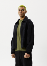 AFENDS Mens Oracle - Hemp Workwear Jacket - Black - Afends mens oracle   hemp workwear jacket   black 
