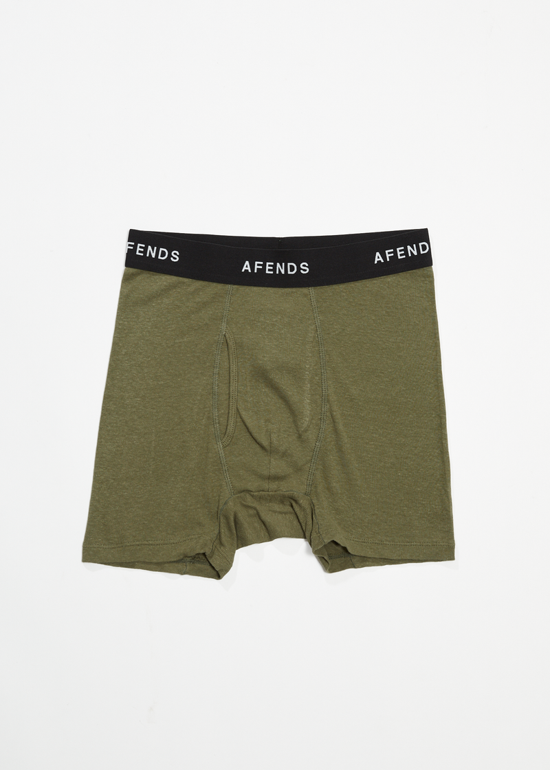 Afends Mens Absolute - Hemp Boxer Briefs - Military
