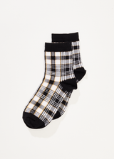 Afends Womens Check Out -  Socks One Pack - Moonbeam Check - Afends womens check out    socks one pack   moonbeam check 