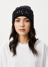 Afends Womens Funhouse - Knit Beanie - Black - Afends womens funhouse   knit beanie   black 