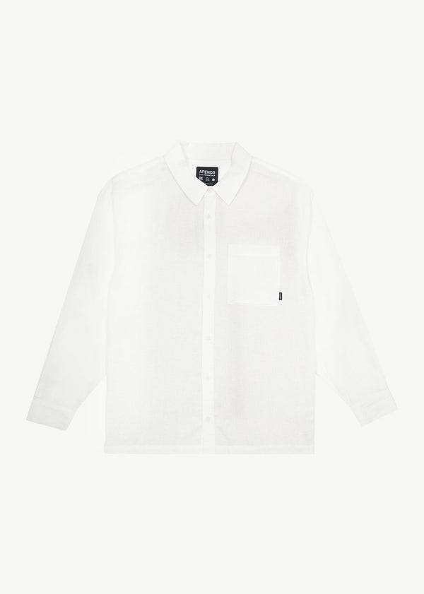 AFENDS Mens Everyday - Long Sleeve Shirt - White