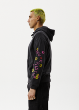 Afends Mens F Plastic - Graphic Hoodie - Stone Black - Afends mens f plastic   graphic hoodie   stone black 