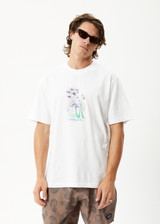 AFENDS Mens Gardener - Retro Graphic T-Shirt - White - Afends mens gardener   retro graphic t shirt   white 