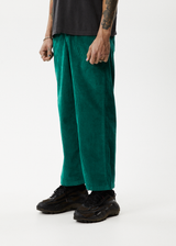 Afends Mens Pablo Union - Corduroy Baggy Pants - Emerald - Afends mens pablo union   corduroy baggy pants   emerald 