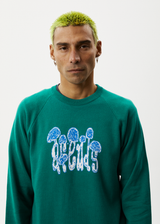 Afends Mens Psychedelic - Raglan Knitted Crew Neck Jumper - Emerald - Afends mens psychedelic   raglan knitted crew neck jumper   emerald 