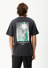 Afends Mens Waveform - Retro Graphic Fit T-Shirt - Charcoal - Afends mens waveform   retro graphic fit t shirt   charcoal 