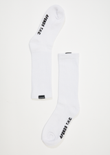 AFENDS Mens Everyday - Hemp Socks One Pack - White - Afends mens everyday   hemp socks one pack   white 