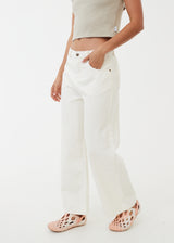 AFENDS Womens Kendall - Organic Denim Relaxed Fit Jean - Off White - Afends womens kendall   organic denim relaxed fit jean   off white 