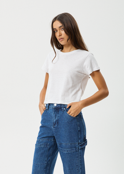 AFENDS Womens Karlee -  Baby Tee - Oil Green