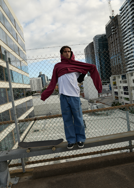 AFENDS Mens Trayback - Boxy Tee - Coffee