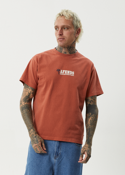 AFENDS Mens New And Clear - Heavyweight Boxy Tee - Stone Black main image 1