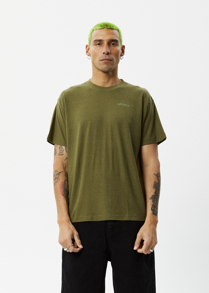 Afends Staple - Hemp Boxy Fit Tee - Military