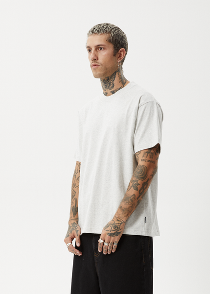 AFENDS Mens Mace - Crew Neck Jumper - Grey Marle