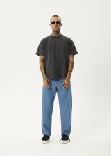AFENDS Mens Ninety Two'S - Hemp Denim Relaxed Jean - Worn Blue - Afends mens ninety two's   hemp denim relaxed jean   worn blue 