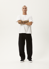 Afends Mens Ninety Two's - Organic Denim Relaxed Jeans - Washed Black - Afends mens ninety two's   organic denim relaxed jeans   washed black 