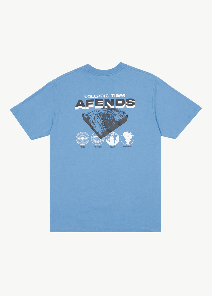 Afends Mens Volcanic Times - Graphic Retro  T-Shirt - Arctic 