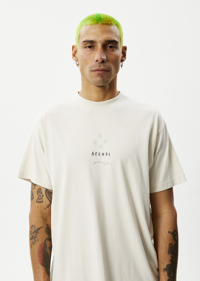 Afends Mens Star - Boxy Fit Tee - Moonbeam 
