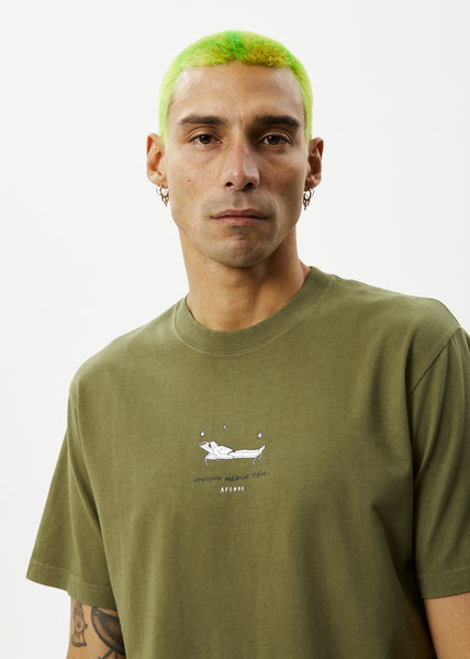 AFENDS Mens Flame - Retro Tee - White / Blue