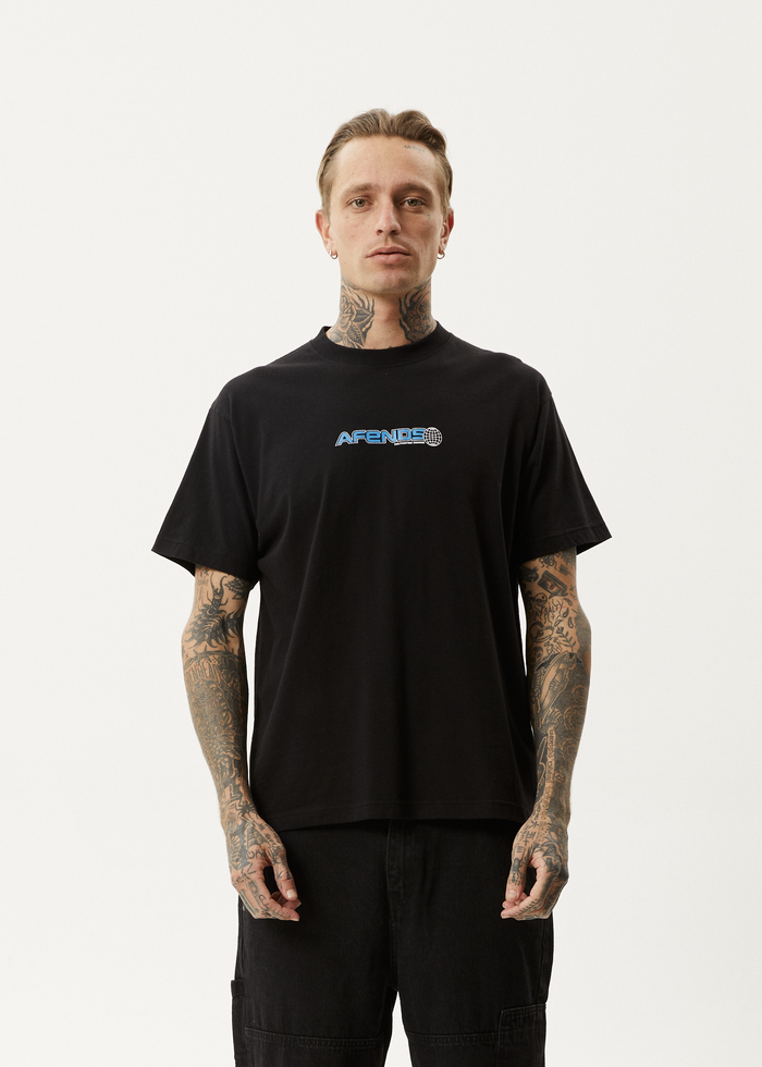 Afends Mens Pilot - Boxy T-Shirt - Black
