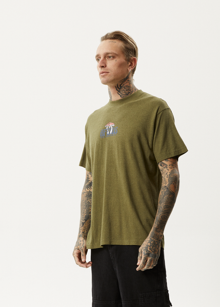 AFENDS Mens Foundation - Boxy Tee - Washed Deep Sea