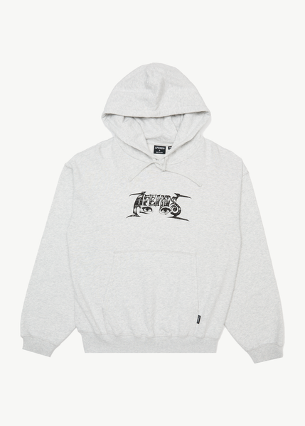 AFENDS Mens All Eyez - Boxy Hoodie - Grey Marle AFENDS Mens All Eyez - Boxy Hoodie - Grey Marle
