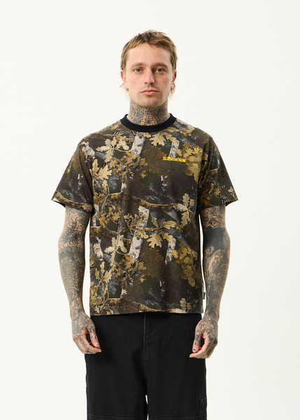AFENDS Mens New And Clear - Heavyweight Boxy Tee - Stone Black main image 0