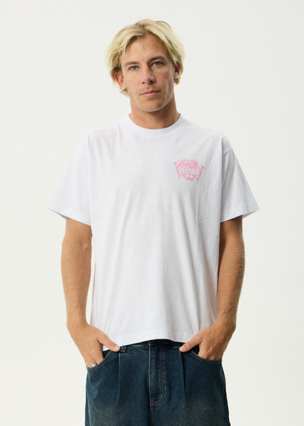 AFENDS Mens Magic Wizzo - Boxy Tee - White