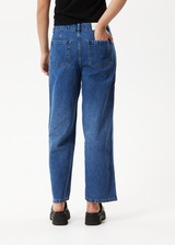 AFENDS Womens Kendall - Hemp Denim Low Rise Jeans - Authentic Blue - Afends womens kendall   hemp denim low rise jeans   authentic blue 