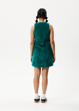 AFENDS Womens Kaia - Corduroy Mini Dress - Emerald - Afends womens kaia   corduroy mini dress   emerald 
