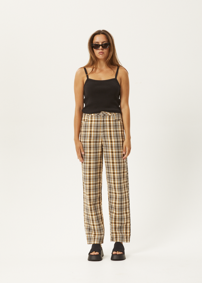 Afends Womens Check Out Shelby -  Pant - Moonbeam Check 