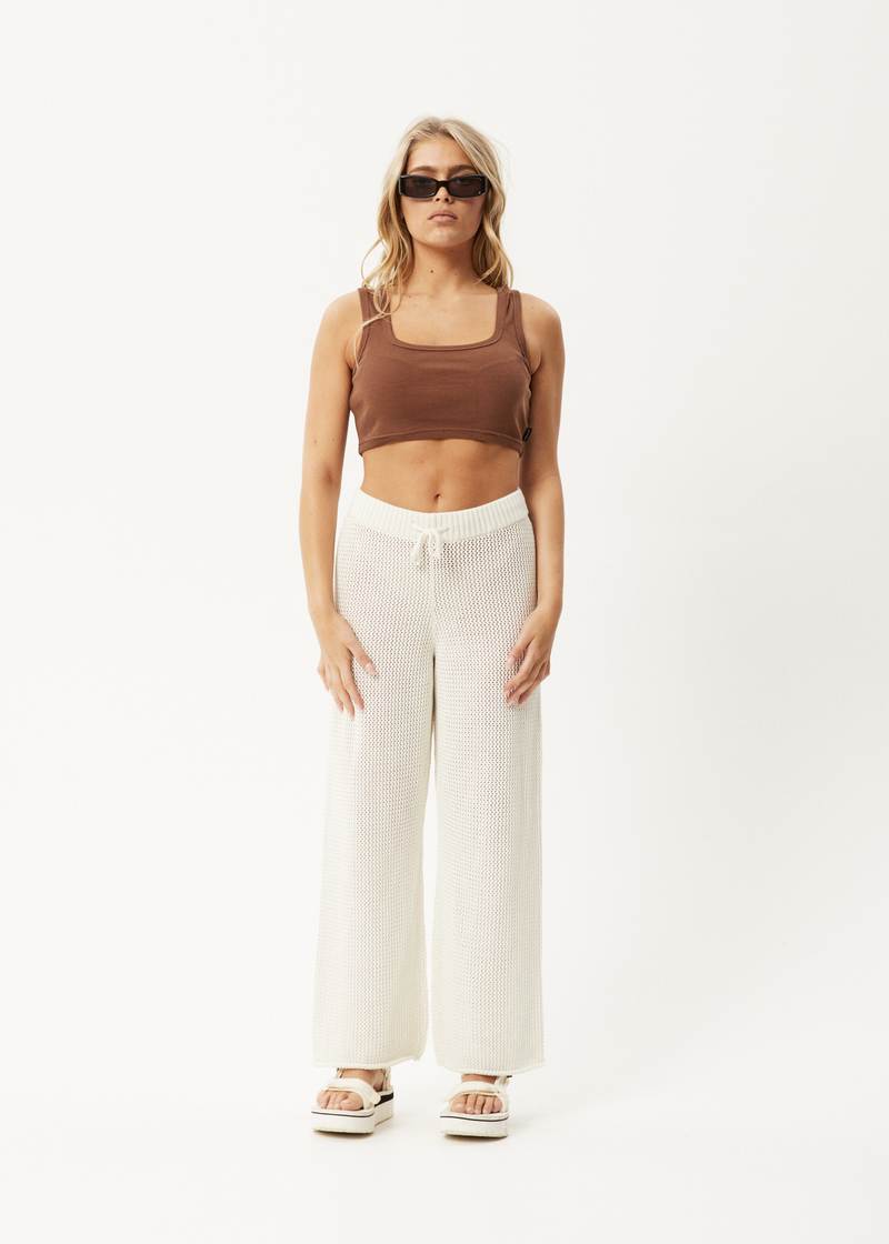 Afends Womens Ryder -  Knit Pants - White