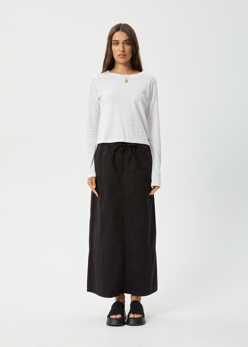 Afends Womens Fuji -  Maxi Skirt - Black