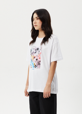 AFENDS Womens Benedict - Oversized Tee - White - Afends womens benedict   oversized tee   white 