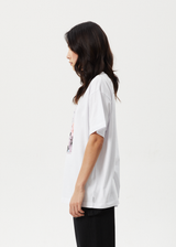 AFENDS Womens Benedict - Oversized Tee - White - Afends womens benedict   oversized tee   white 