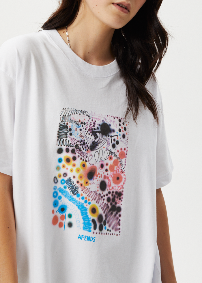 AFENDS Womens Benedict - Oversized Tee - White 