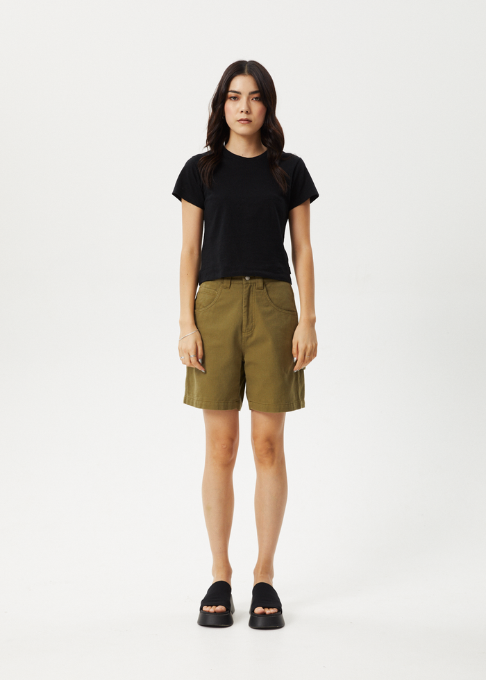 Afends Womens Emilie - Carpenter Shorts - Military 