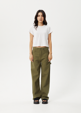AFENDS Womens Roads - Carpenter Pant - Military - Afends womens roads   carpenter pant   military 