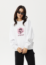Afends Womens Bloom - Crew Neck - White - Afends womens bloom   crew neck   white 