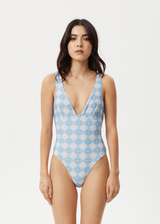 Afends Womens Position - Check One Piece - Lake Check - Afends womens position   check one piece   lake check 