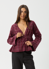 AFENDS Womens Eboni - Tie Top - Port - Afends womens eboni   tie top   port 