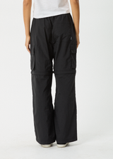 AFENDS Womens Instinct - Zip Of Cargo Pant - BLACK - Afends womens instinct   zip of cargo pant   black 