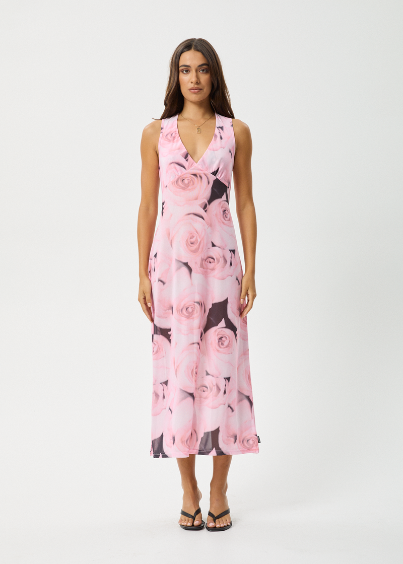 Afends Womens Marinette - Sheer Maxi Dress - Rose