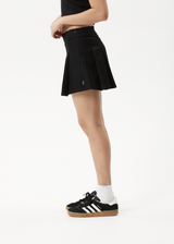 AFENDS Womens Carly - Pleat Mini Skirt - Black - Afends womens carly   pleat mini skirt   black 
