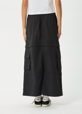 Afends Womens Instinct - Zip Off Maxi Skirt - Black - Afends womens instinct   zip off maxi skirt   black 