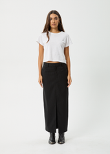 Afends Womens Business - Split Maxi Skirt - Black - Afends womens business   split maxi skirt   black 