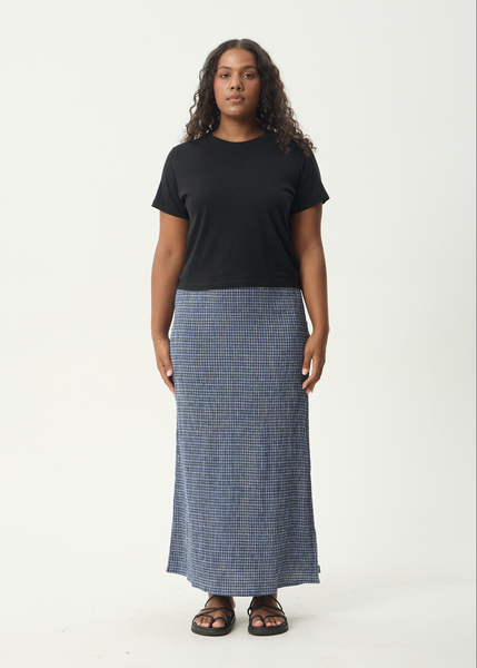 AFENDS Womens Shipwreck - Seersucker Maxi Skirt - Marlin AFENDS Womens Shipwreck - Seersucker Maxi Skirt - Marlin