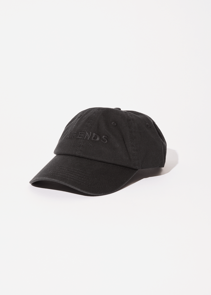 Afends Mens Questions -  Six Panel Cap - Washed Black