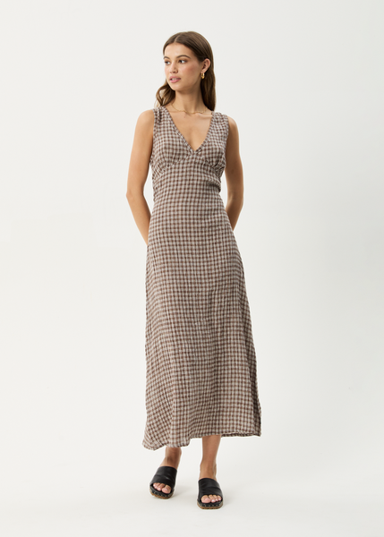 AFENDS Womens Dusk - Seersucker Check Mini Dress - Black Check